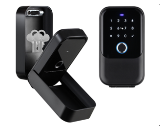 Tuya Bluetooth Smart Key Box K3, Zinc Alloy Housing, Remote Passcode Change, Micro USB Emergency Charge, Black